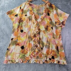 Cato Plus Size Tie Front Resort Vacation Cruise Beachy Semi Sheer